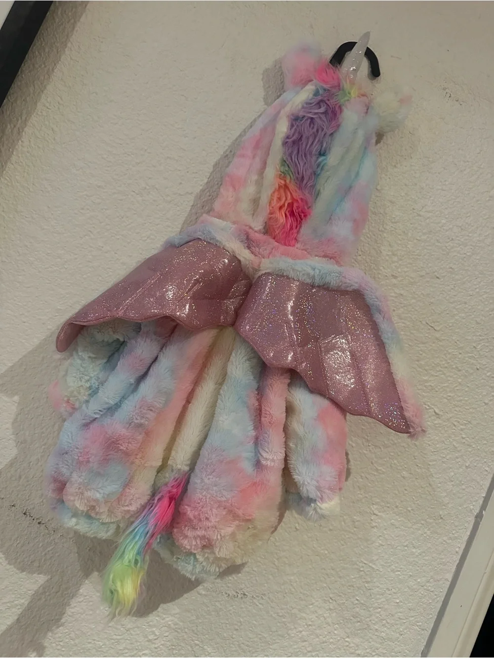 Infant Plush Rainbow Unicorn Hooded Costume - Pink